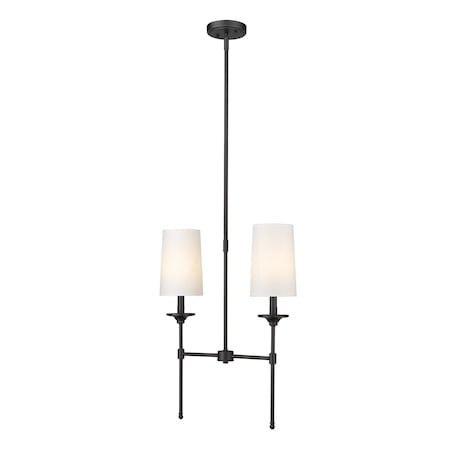 Z-Lite Emily 2 Light Island, Matte Black & Off White 3033-2L-MB